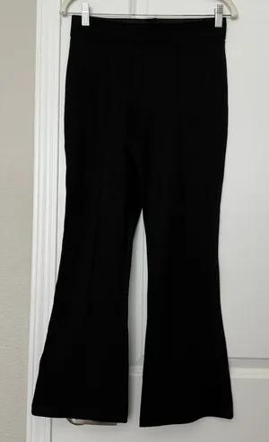 Zara Black Flare Leg Pull On Knit Pants Front Seam Trousers Size Medium thumbnail 1
