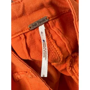 Free People Orange Wide Leg Pants Size 0 High Rise Pleated Trousers Flare thumbnail 4