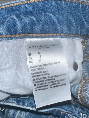 American Eagle Outfitters Distressed Mid-Blue Denim Cutoff Shorts Womens 12 thumbnail 3
