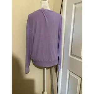 Offline by Aerie Purple Waffle Knit V Neck Long Sleeve Thumbhole Top XS thumbnail 3