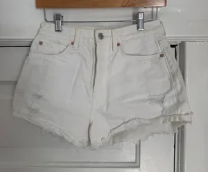 Free People White Denim Shorts thumbnail 1