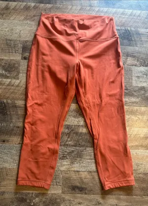 EUC lululemon Orange High-Rise Crop Leggings thumbnail 1