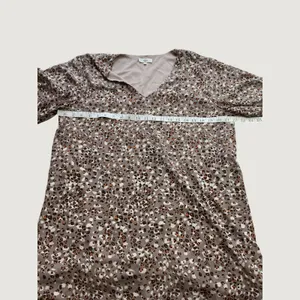 Entro Leopard Print Mini Dress Mauve Taupe V-Neck Balloon Sleeve D13289 Large thumbnail 6