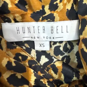 Hunter Bell New York Silk Leopard Print Tie Neck Drop Waist Mini‎ Dress XS Brown thumbnail 3