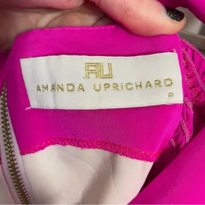 Amanda Uprichard 100% Silk Hot Pink Dress thumbnail 4
