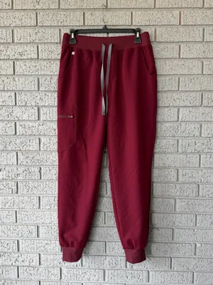 Figs Zamora Jogger Scrub Pants Burgundy Maroon Size Small thumbnail 3