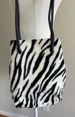 Nine West Black and White Zebra-Print Shoulder Bag thumbnail 1