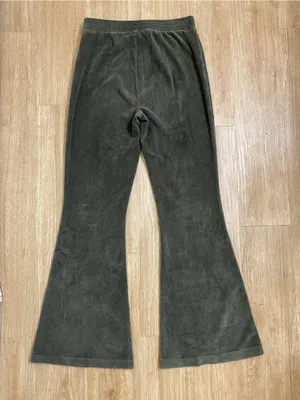 aerie Olive Green Wide Leg Corduroy Pants thumbnail 2