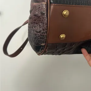 Brahmin Elisa Hobo‎ Sachel Bag Croc Embossed Leather Charm & Tassel thumbnail 6