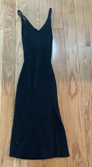 Black Hollister Knit Midi Dress thumbnail 1