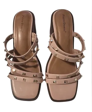 Pierre Dumas Blush‎ Studded Sandals with 2in Heel NWOT Size 8 Preppy HOCO thumbnail 1