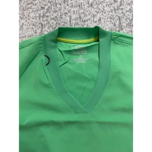 Landau Forward Womens‎ Scrub Top Nu Green Rib Knit V-Neck LT100 XS Regular NWT thumbnail 5