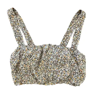 Abercrombie &‎ Fitch Fruit Print Crop Top Small Milkmaid Cottagecore Linen Blend thumbnail 2
