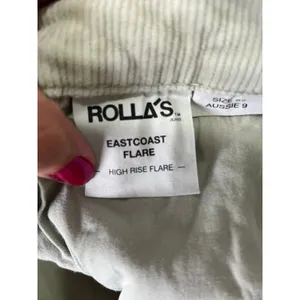 Rolla’s East Coast Flare Corduroy Pants Seagrass Green High Rise Size 27 Y2K thumbnail 6