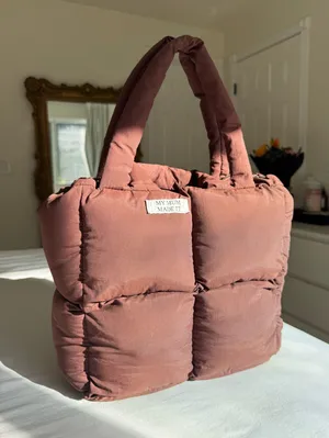 MyMumMadeIt Puffer Brown Chocolate Bag thumbnail 1