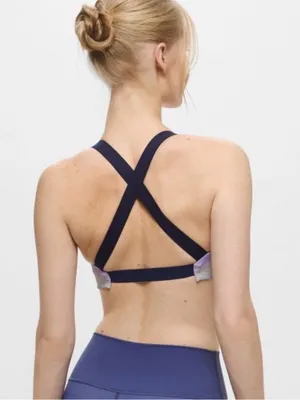 ALO Yoga Gradient Scoop Sports Bra in Lavender and Navy thumbnail 2
