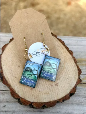 Wuthering Heights Book Earrings Literary Book Lover Dangle Earrings Handmade thumbnail 2