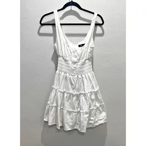 Lulu’s Fairy Your Sunny Day White Tiered Smocked Mini Dress Coquette Cottage S thumbnail 4