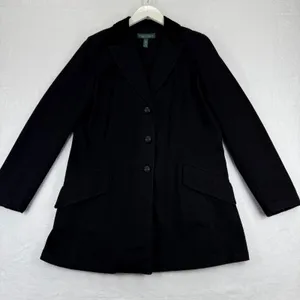 Lauren Ralph Lauren Black Cotton Velvet Trim Riding Blazer Jacket Large L‎ RL thumbnail 2