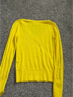 Yellow Cable Knit Y2K Sweater thumbnail 5