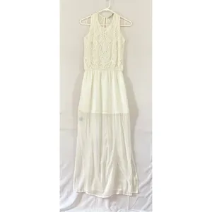 Karina Grimaldi‎ White Beaded Maxi Dress XS Neiman Marcus Art Deco Bridal Gown thumbnail 4