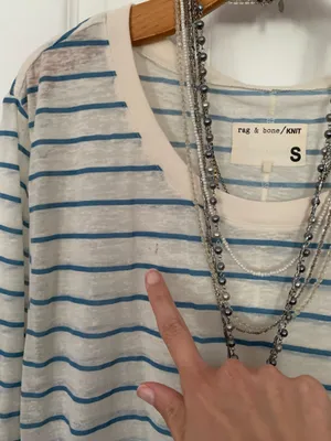 Retro Rag&Bone Faded Burnout Sheer Slub Tee Shirt thumbnail 5