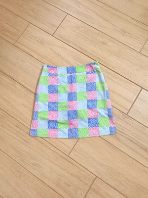 Vineyard Vines Golf Skort Womens 2 Patchwork Whale Pink Blue Green Tennis Preppy thumbnail 2