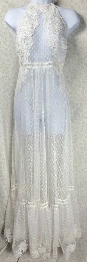 NWT Victoria’s Secret Sheer Lace Maxi Slip thumbnail 1
