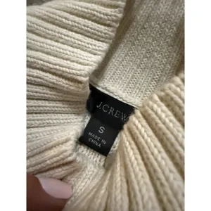 J.Crew Women's Small Cream Mock Neck Sweater Cableknit Knit Pullover Classic thumbnail 5