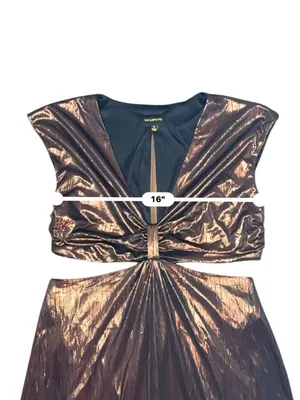 Sugarlips Marbella Bronze Metallic Cut Out Midi Dress XL thumbnail 12