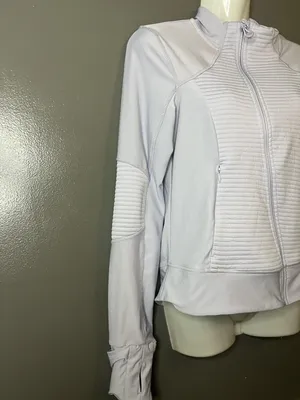 Mondetta Athletic Jacket Women's Small Light Lavender Full Zip Ribbed Panels thumbnail 2