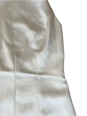 Reformation Women’s Anakin Satin Halter Neck Open Back White Mini Dress Size 4 thumbnail 12