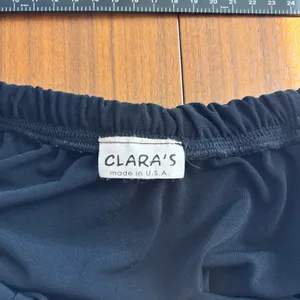 Vintage Y2K Clara's Black Flowy Skirt Maxi Assymtetrical Seem Long Stretchy thumbnail 3