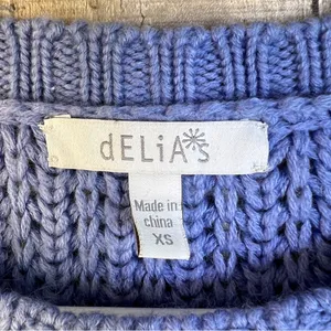Delia’s XS Purple Crewneck Long Sleeve with Zippers(just for looks) thumbnail 7