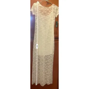 Wild Fable Women's Short Sleeve Maxi Dress, White Lace, Size S NWT thumbnail 3