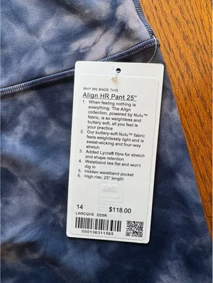Lululemon Align High Rise 25” Diamond Dye Lunar Rock True Navy DD5R Size 14 NWT thumbnail 4