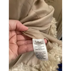 Lulus‎ Faux Fur Coat XS Beige Curly Sherpa Button Front Coat thumbnail 5