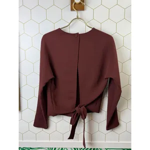 Wilfred by Aritzia Laon Copper Brown Open Back Blouse - Size - Small thumbnail 5