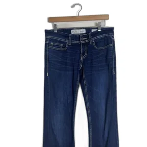 BKE Denim Stella Jeans Womens 28L Dark Wash Blue Bootcut Stretch Contrast Stitch thumbnail 3