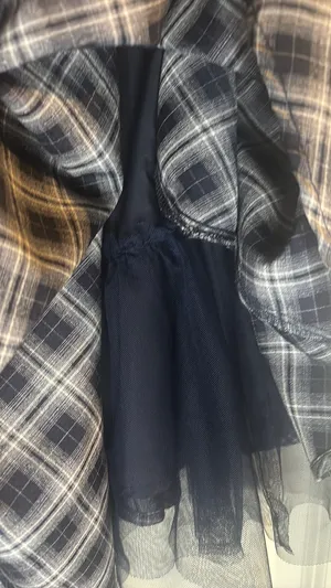 Francesca's Plaid strapless dress thumbnail 3