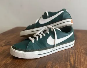 Nike Men's Dark Green and White Low-Top Sneakers thumbnail 1
