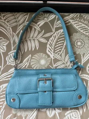 Light Blue Leather Hand Bag with Buckle Detail thumbnail 7