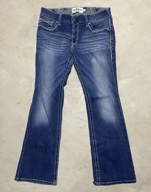 Ariat REAL High Rise Boot Jeans Women's SZ 32S 32x32 Wash Blue Stretch *Mark thumbnail 1