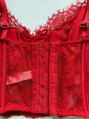 VICTORIA’S SECRET Dream Angels Red Lace Corset Top Size Small EUC thumbnail 8