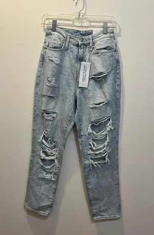 H&M Ripped Mom Jeans thumbnail 1