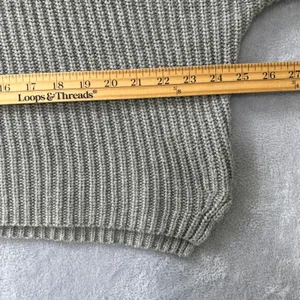 Abercrombie‎ & Fitch Cropped Turtleneck Sweater Large Gray Ribbed Cozy Knit Soft thumbnail 6