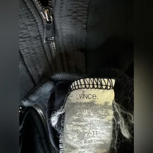 Vince Black Cotton Blend Full Zip Jacket thumbnail 5