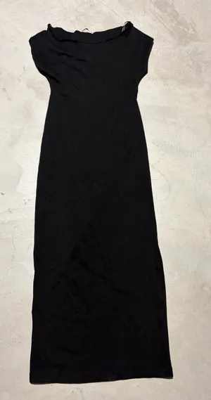 Zara Black Slim fit midi maxi Dress elegant medium thumbnail 1