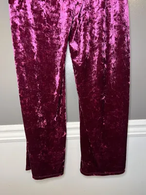 Stars Above Pants Womens Medium Pink Crushed Velour Lounge Drawstring Pockets thumbnail 7