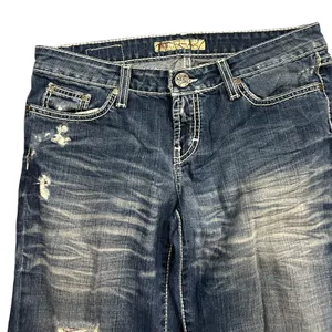 BKE Stella Y2K Distressed Flare Jeans Cropped Western Cowgirl Size 29 Grunge thumbnail 2
